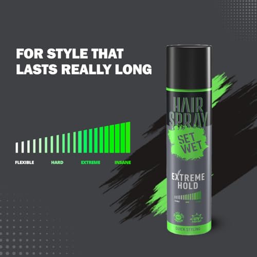 Set Wet Hair Spray for Men Extreme Hold 200ml | No Sulphate, No Paraben | Quick Hair Styling and Setting, No Flaking - Image 5