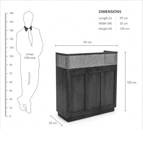 Image of The Attic Mehfil Bar Cabinet, Natural Finish