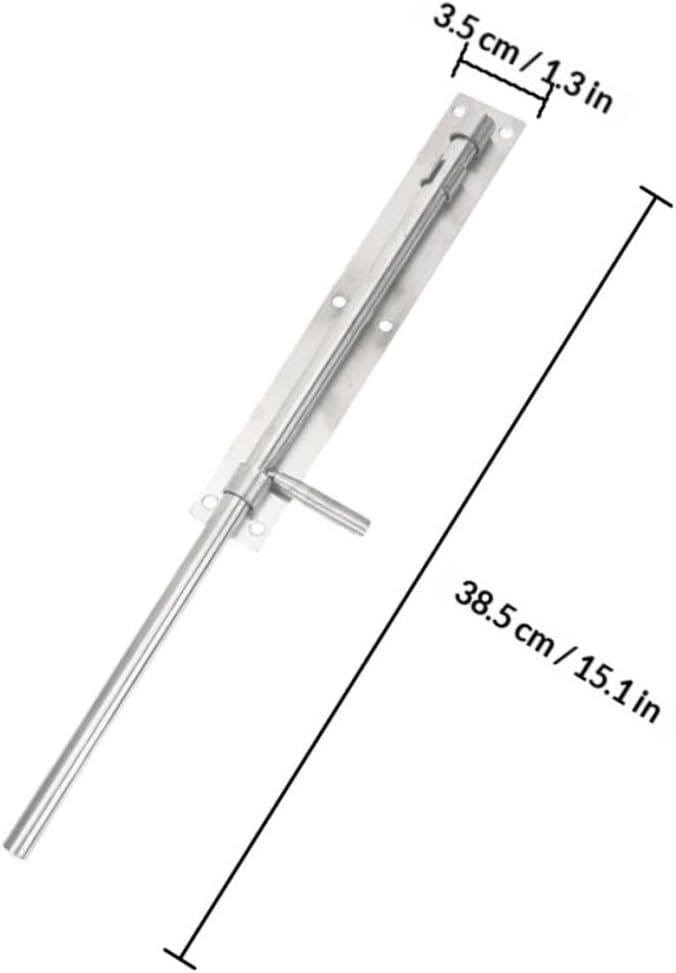 2pcs Stainless Steel Barrel Bolt Latch Door Lock Slide Latch for Wooden Gate Security Cabinet Wardrobe Furniture Hardware 16-inch Heavy Duty Installation
