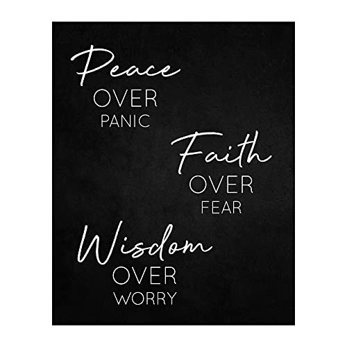 Peace, Faith & Wisdom- Christian Spiritual Wall Art. Modern Inspirational Wall Art Print. Ideal For Home Decor, Office Decor & Church Decor. Perfect Catholic Gift For Prayer & Faith. Unframed-8x10