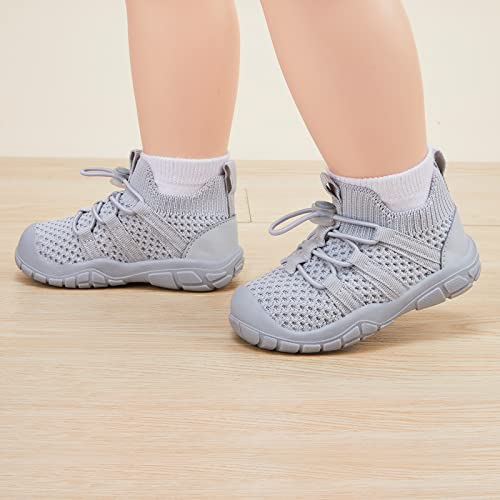 Bmcitybm Toddler Boys Girls Walking Shoes Baby Slip On Sock Sneakers Breathable Infant First Walker Shoes Grey White 18-24 Months Toddler #TOP1
