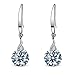 Maylover Silver Drop Earring 14k White Gold Plated 925 Sterling Silver Naked Drill Swarovski Element Crystal Dangle Earrings for Women
