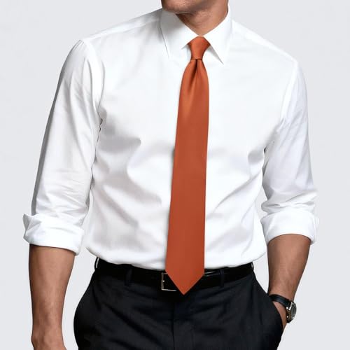Image of Hi-Tie Men's Extra Long Solid Satin Tie Set 63 Inch /70 Inch Formal Necktie