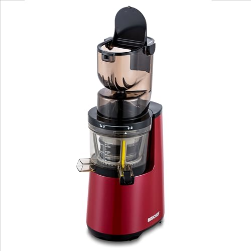BioChef BCWA Atlas Whole Slow Juicer Juice Extractor with Sorbets Kit, Steel, 250 W, Red - Image 4