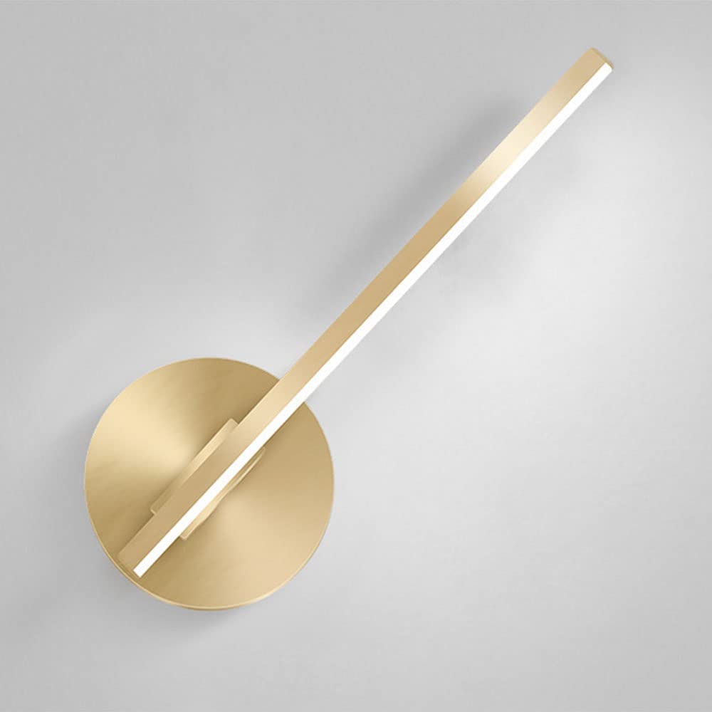 KXEcoLife Wall Sconce Modern Lamp LED 12W Long Tube Metal Needle Gold Bar Lighting Fixture Bedside Aisle Corridor for Bathroom Mirror Front Loft Indoor Doorway 30CM/11.8inch