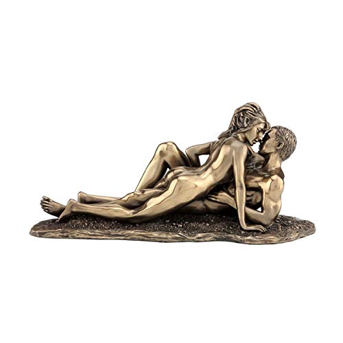 G&amp;S Statuette Couple Nu, Antic Line : Les Amants allongés, L 27 cm