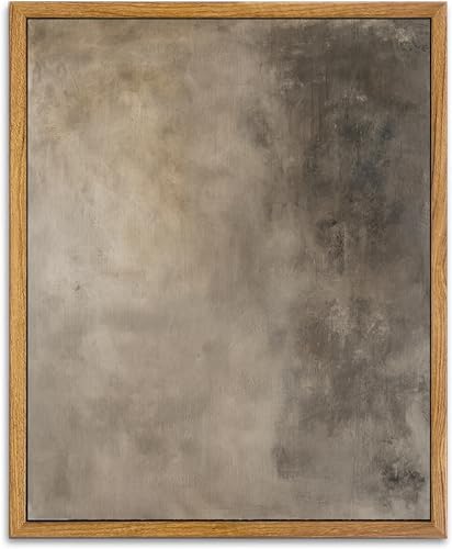 KBKBART Framed Neutral Wall Art, Earthy Abstract Canvas Oil Painting,