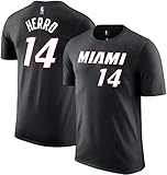 Outerstuff MLB Youth Performance Polyester Team Color Player Name and Number Jersey T-Shirt (14-16, Tyler Herro Miami Heat Black)