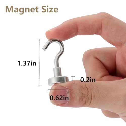 Image of 2 PCS Heavy Duty Magnet Hook for Fridge Chrome Coated Super Strong Magnetic Metal Hook for Kitchen Cruise Cabin Classroom Office Garage Refrigerator Hook for Hanging Keys Towels Cups