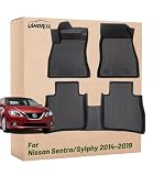 Landrol Car Floor Mats Replacement for Nissan Sentra/Sylphy 2014-2019 Durable Odorless Front Rear Heavy Duty Carpet All Weather Liners TEP Automotive Accessories