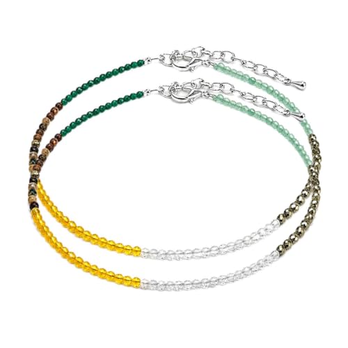 Image of JD FRESH Natural Pyrite Stone Anklet for Women /Raw Pyrite Bracelet /Silver Anklet /Black Metal Anklets /Natural Stone Jewellery for Wealth, Luck & Protection /Best Gift Item