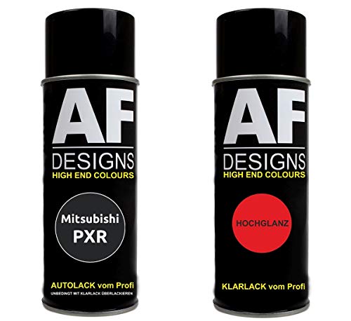 Alex Flittner Designs Spraydose für Mitsubishi PXR Brilliant Black Metallic Basislack Klarlack Sprühdose 400ml