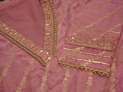 Image of Kaari Women's Embroidered Kurta Set with Dupatta - Festive Kurta Set for Women Polyester