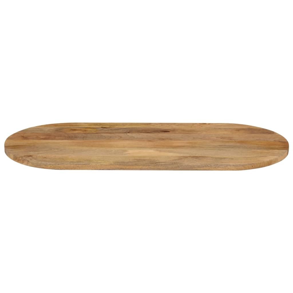 Piano Tavolo Ovale in Legno Massello di Mango 110x50x2,5 cm per Rinnovo Arredamento Casa e Commerciale, Superficie Liscia Facile da Pulire, Design Rustico con Venature