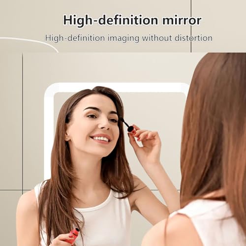 Miroir de salle de bain LED haut de gamme avec meuble gris suspendu