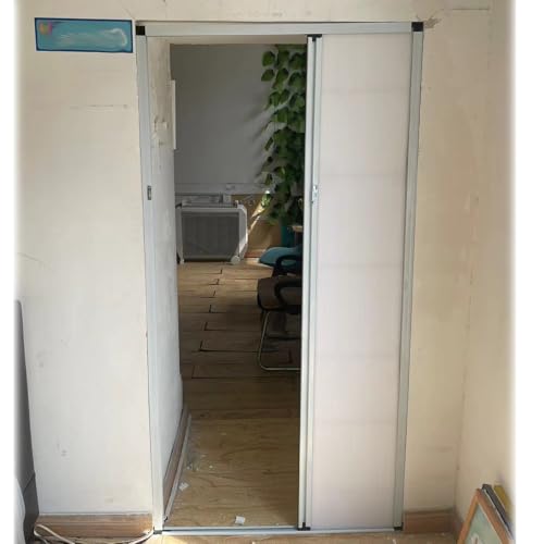 AMUFJJ concertina door Folding Doors Internal White Concertina, 60 70 80 90 100 CM Widths Accordion Door with Handles for Utility Room/Bedroom/Kitchen, Room Divider Gate(60x175cm/23.6x68.9in)