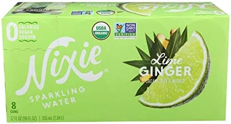 Nixie Organic Lime Ginger Sparkling Water 8 Pack, 12 FZ