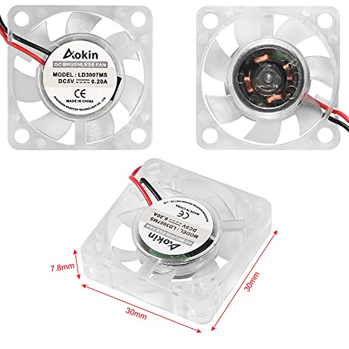 4 pcs Mini Cooling Fan for Raspberry Pi Dealikee Brushless 3.3V 5V DC Quiet Fan 30x30x7mm Heatsink Cooler Fan for Raspberry Pi 5 4 Model B - Image 3