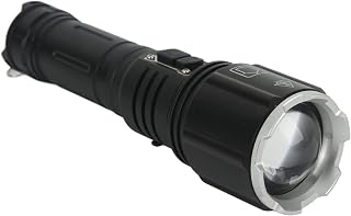 USB Flashlight, Anti Slip Telescopic Zoom IPX4 Waterproof Flashlight Rechargeable for Emergency