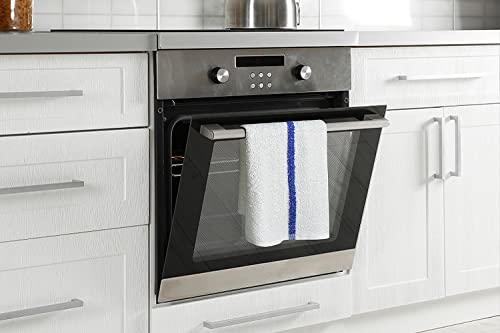 Clinzee White Bar Towels With Blue Stripe Pack Of 24 16X19 Inches 100% Cotton Kitchen Towels Highly Absorbent Dish Towels Multipurpose Cleaning Cloth #TOP7