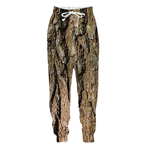 Pantalon de sport long unisexe imprimé écorce 3D grande taille 3XL modèle 04