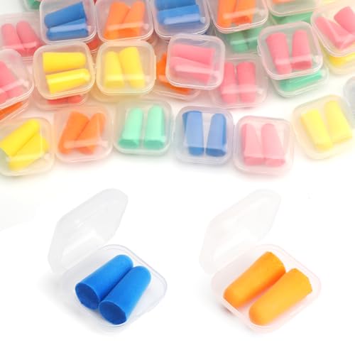 APOMOONS 50 Pares de Tapones Oidos Dormir para Cancelación de Ruido, Earplugs Tapones para Los Oídos de Espuma Ultra Suave para Dormir, Ronquidos, Cancelación de Ruido, Reutilizables