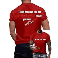 Charlie Kirk Shirt Men Freedom Printed Round Neck T-Shirt America Flag A True Patriot Freedom Commemorative 1993-2025 T-Shirt Red X-Large
