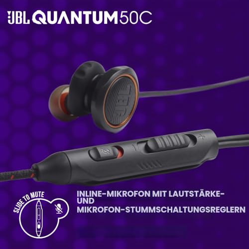 JBL Quantum 50C, kabelgebundenes In-Ear-USB-C-Gaming-Headset mit JBL QuantumSURROUND Sound, Multi-Plattform-Kompatibilität… – Ansicht 5