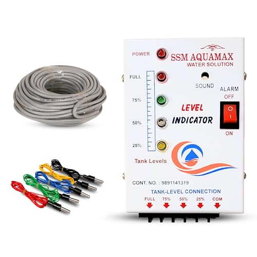 Image of SSM Aquamax Water Level Indicator Plus Overflow Alarm,Complete Set of 6 Core Wire, Sensor and 4 Level Indication Device.