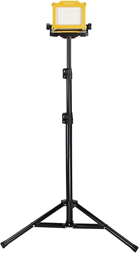 DAYTECH 25W 4000LM Cordless LED Tripod Work Light, Compatible with DeWalt Milwaukee Makita 18-21V Tool Batteries, 160LM/W High Efficiency Industrial Flood Work Lamp for Electrical, Jobsite Lighting