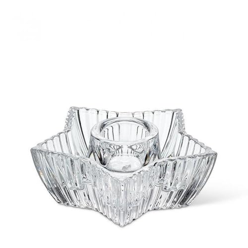 Unbranded Ribbed Star Shaped Taper Candle Holder