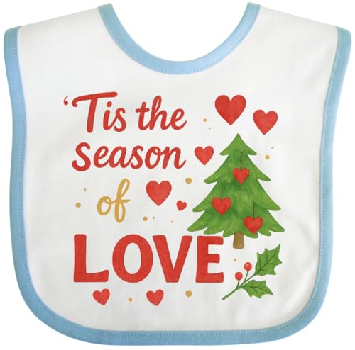inktastic Tis the Season Of Love Christmas Tree Hearts Baby Bib