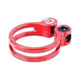 DER MTB Rennrad MTB Straßen-Fahrrad Sattleklemme mit Aluminiumgehäuse + Titanschraube Mountain Bike Locked Sattelstütze Rohrklemme (Color : Red, Size : 34.9mm)