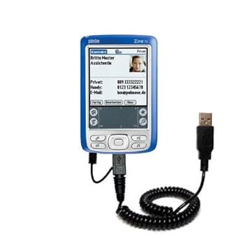 Gomadic Unique Coiled USB Charge and Data Sync Cable for The Palm Palm Zire 72 Charging and HotSync Functions with one Cable. Built with TipExchange