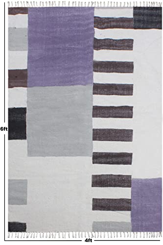 Tapis coton fait main multicolore dhurrie pour maison chaleureuse - 4