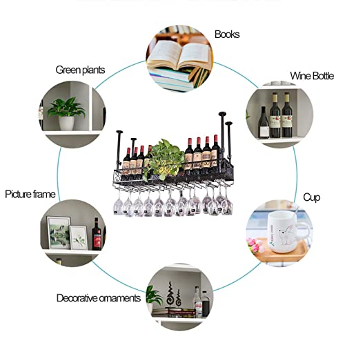 Porte-bouteilles de vin élégant en métal noir au design épuré - 5