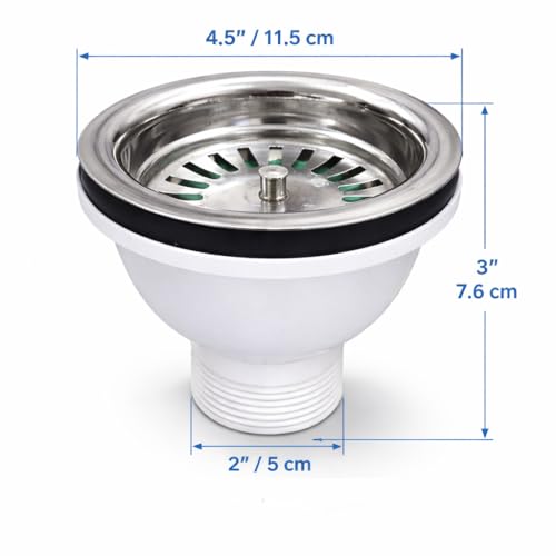 Image of Stainless Steel Kitchen Sink Waste Coupling Set For Kitchen /Utility| Sink-Mounted, Washable & Reusable, Heavy-Duty, Leak Rust Resistant Sink Drain | Easy Installation | Design (Pack of 2)