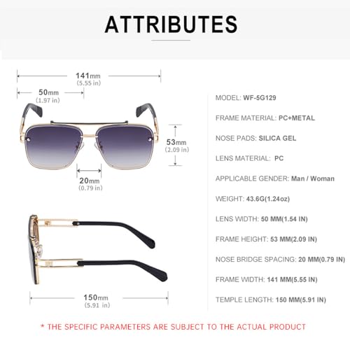 Lunettes de luxe tendance avec monture métallique résistante et chic - 7