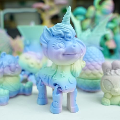 Image of Gratkit Matte Rainbow PLA Filament 1.75mm, Color Change 3D Printer Filament, + /-0.03mm, Multicolor Gradient 3D Printing Filament High Speed Matte Rainbow Frosting Cake
