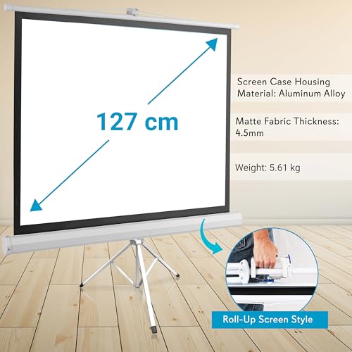 Pyle Portable Projector Screen Tripod Stand - Mobile Projection Screen, Lightweight Carry & Durable Easy Pull Assemble System for Schools Meeting Conference Indoor Outdoor Use, 50 Inch by Pyle - Image 6