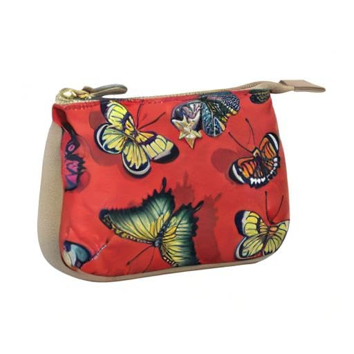 Image of Anuschka Zip Travel Pouch - Wanderlust Collection - Nylon Fabric with Genuine Leather Trim and Artwork Print