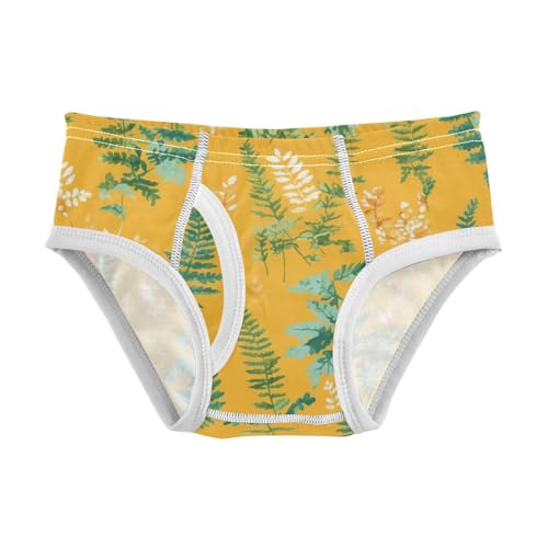 KLL Ferns Vintage Botanical Saffron Baby Boys Comfort Underwear Briefs Cute Children Panties