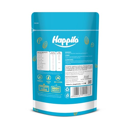 Happilo Premium Roasted and Salted Cashews/Kaju 200g | Flavourful & Crunchy Snack Handpicked | Salted & Slow Roasted Cashews Rich in Protein | Magnesium | Phosphorus