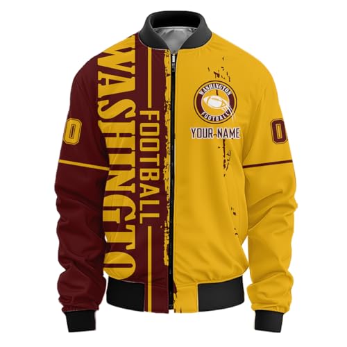 Washington Men Personalized City Pride Name Number Logo Varsity Coat Custom Football Fan Gears Lightweight Windbreaker Jacket