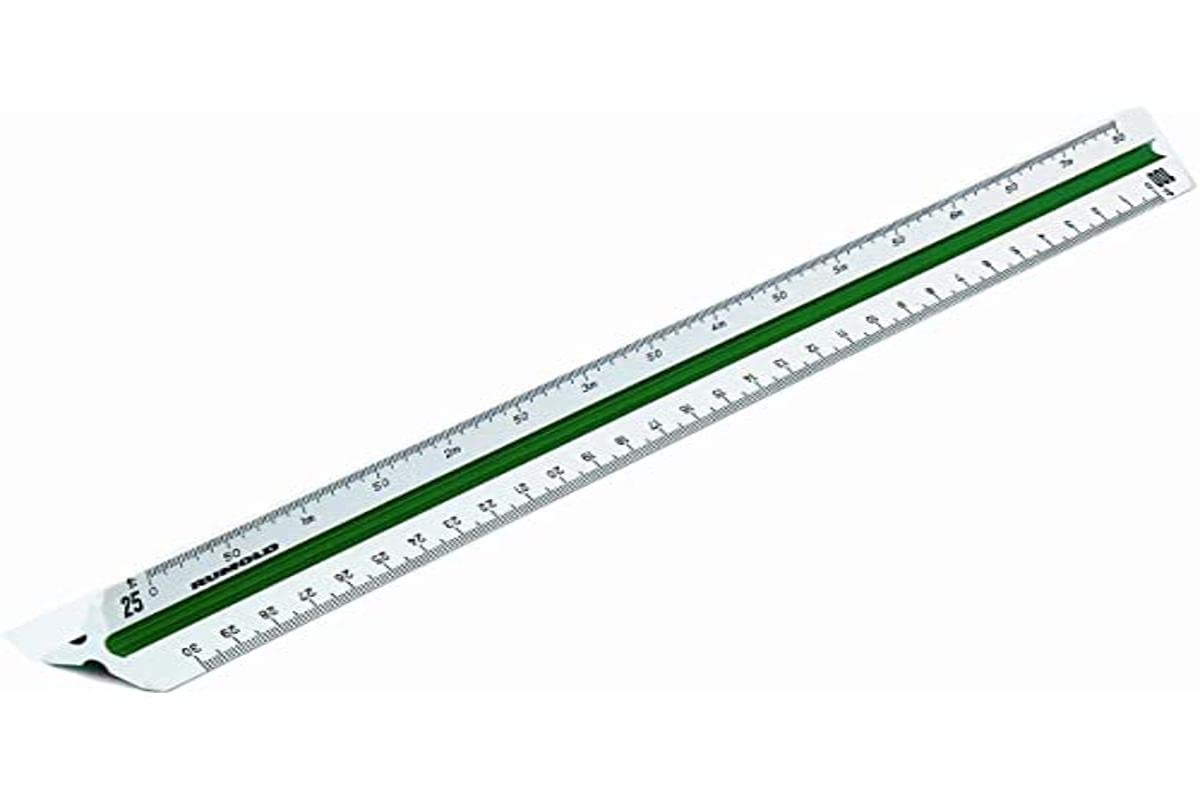 Rumold150/150KE/2/30 Triangular Architect's Scale 30 cm Vocational 2 Plastic White