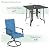 5 Pieces Patio Dining Set, Outdoor Table and Chairs Set for 4, Patio Table with Umbrella Hole, Square Metal Dining Table with 4 Textilene Swivel Dining Chairs for Garden Deck Backyard Porch Balcony
