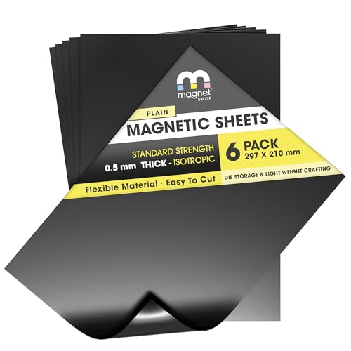 BAOFALI Set 5 Fogli Magnetici A4 (21x29,7 Cm) Spessore 0,5 Mm - Gomma Morbida Per Fustelle, Scrapbooking E Lavoretti
