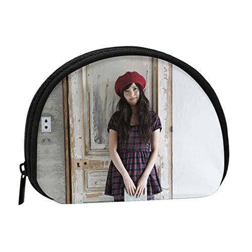 小銭入れ 写真 上村莉菜 欅坂46 (8) 多機能 男女兼用 コインケース ミニ財布 カードケース ウォレット 大容量 収納バッグ ポータブル収納ポーチ 小物入れ かわいい ミニ化粧ポーチ 半円型 口紅収納