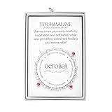 Philip Jones October (Tourmaline) Birthstone Stretch Charm Bracelet with Quote Gift Box
