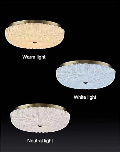 Lampe de plafond en cuivre ronde changeable 40cm pour éclairage de chambre - 4